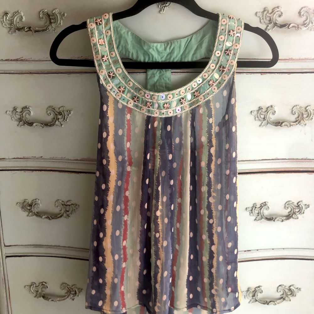 NWT American Rag Polka Dot Embellished Top